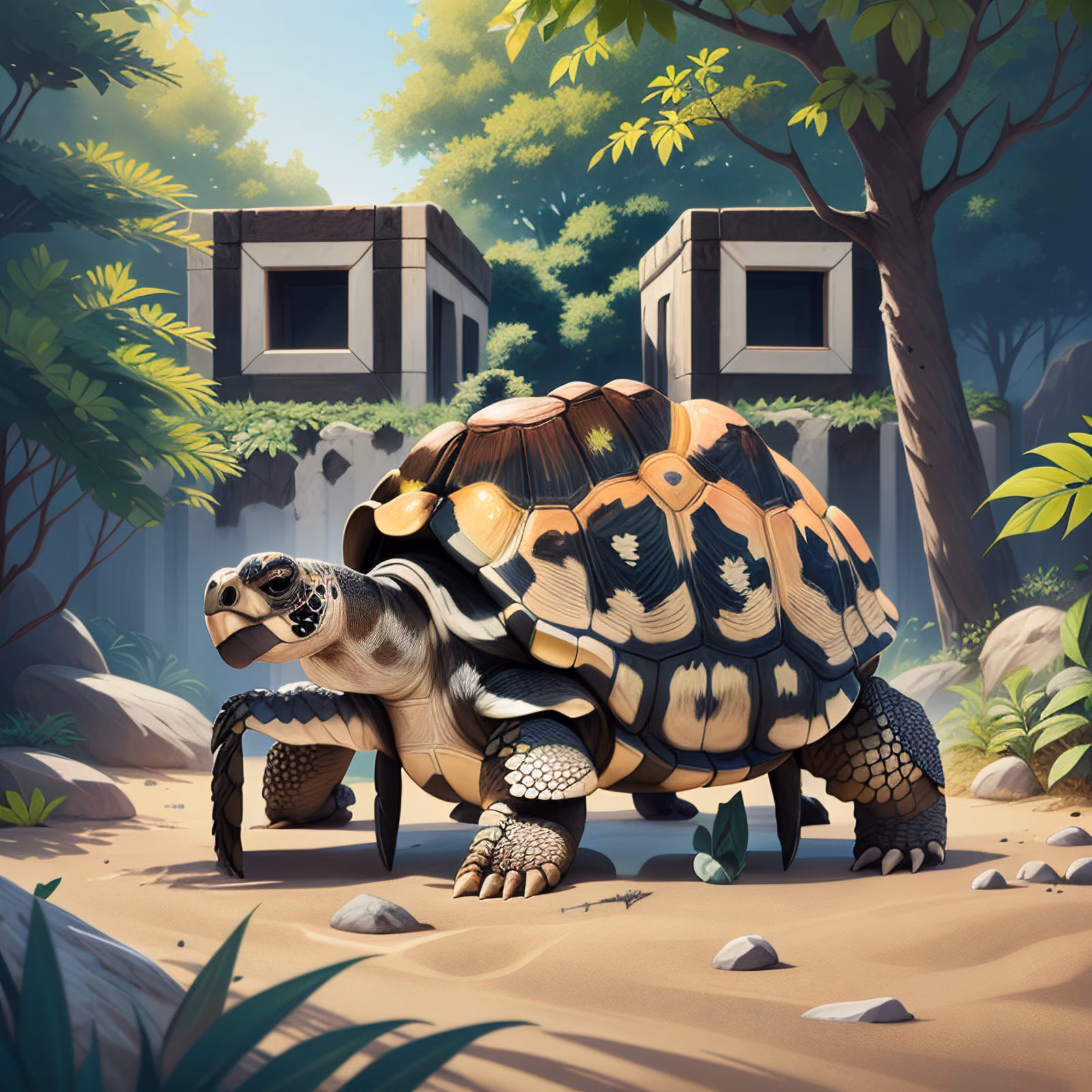 Tortoise Enclosure Digital Painting QR Code for Posters — image 1