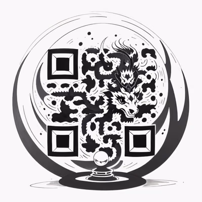 Дракон и хрустальный шар: тату-чернила, QR-код для временных татуировок — изображение 1
