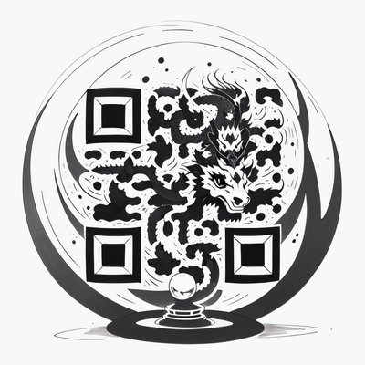 Dragon Crystal Ball Tattoo Ink QR Code for Temporary Tattoos