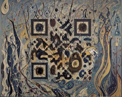Swirling Abstract Expressionist QR Code Art