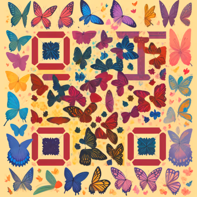 Colorful Butterfly Silkscreen QR Code Art — image 1