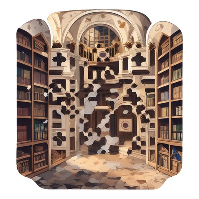 Domed Library Vector Illustration QR Code for Stickers
