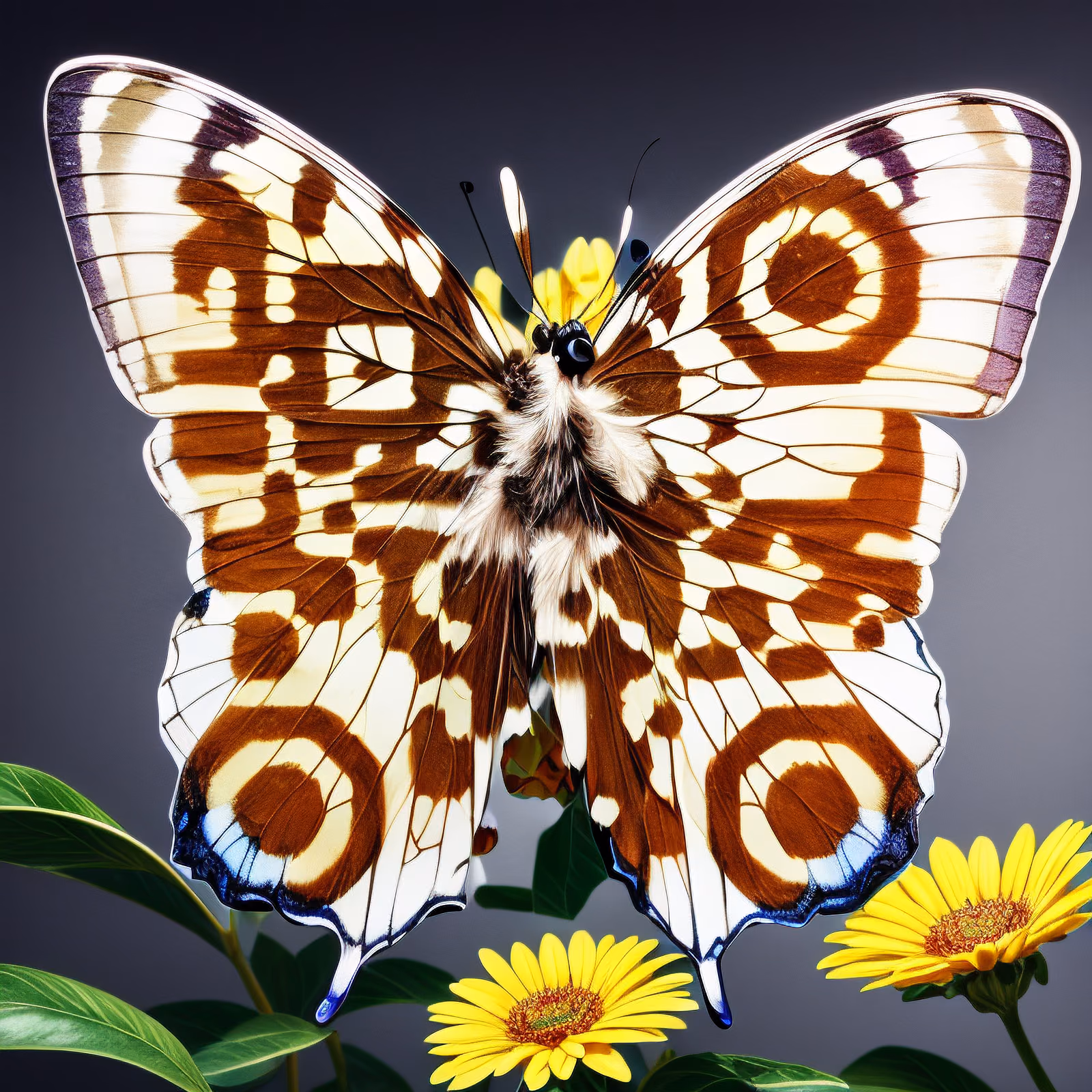 Butterfly on Yellow Flowers Realistic QR Code Art — image 1
