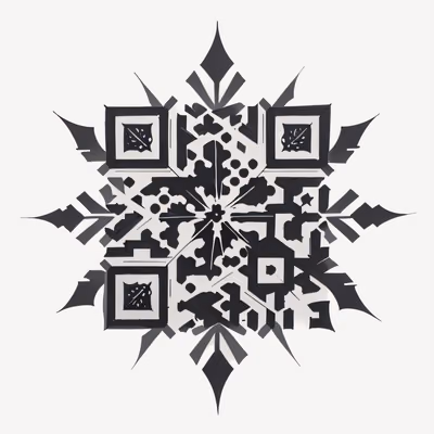 雪花纹身图案二维码设计，适用于服饰 — 图片 1