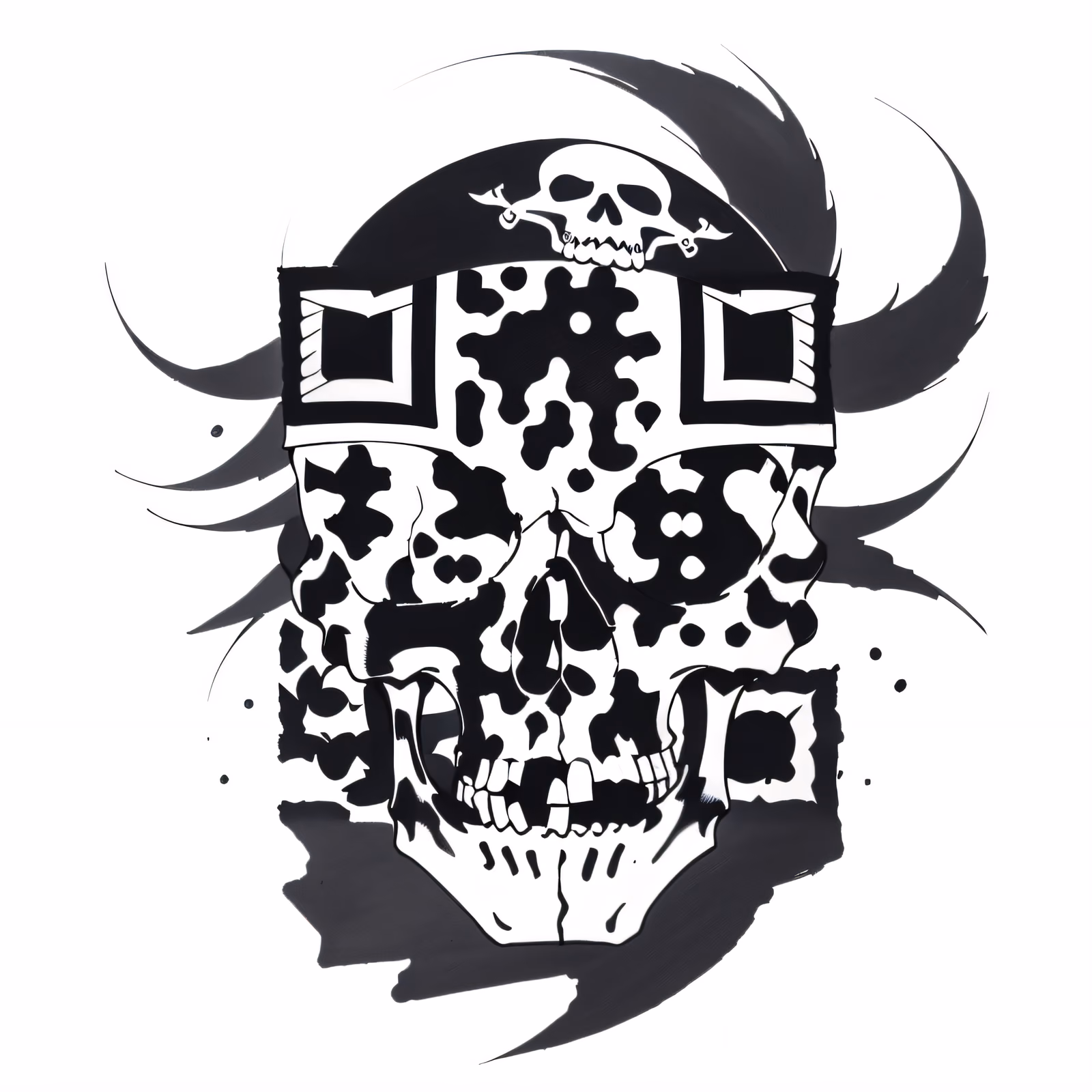 Pirate Skull Ink Tattoo QR Code for Temporary Tattoos — image 1