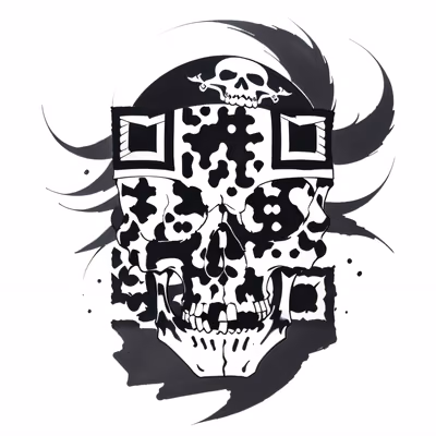 Pirate Skull Ink Tattoo QR Code for Temporary Tattoos — image 1