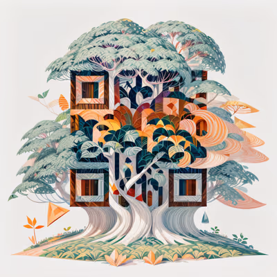 Stylized Tree Game Art QR Code Art — image 1