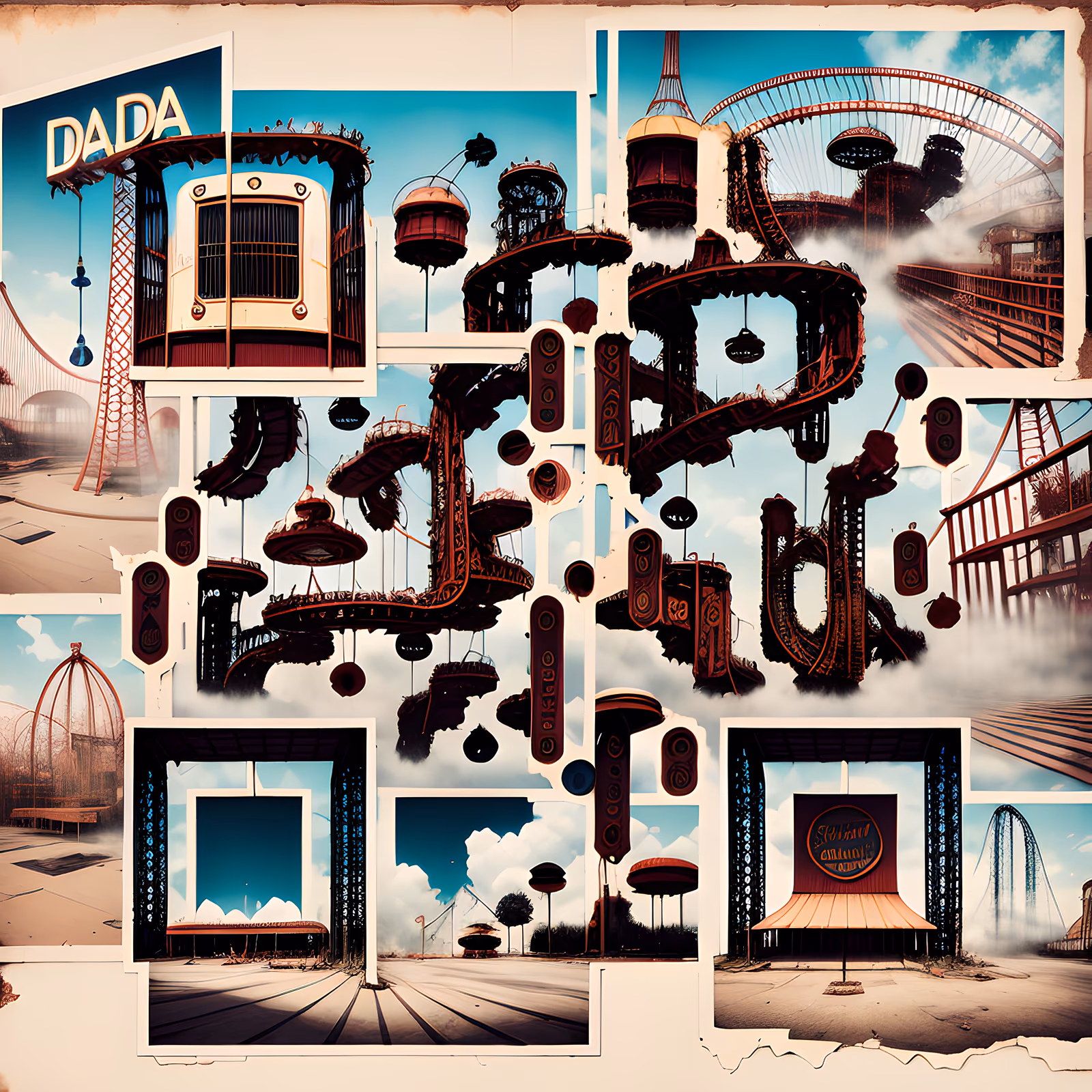 Abandoned Carnival Surreal Collage QR Code for Posters — image 1