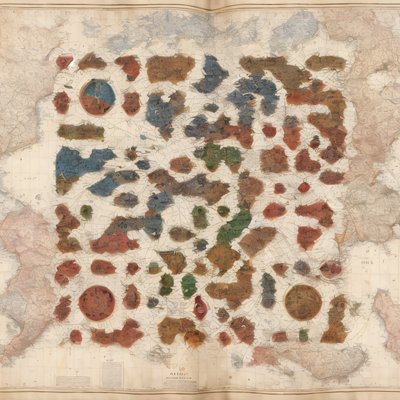 Antique World Map Painting QR Code Art