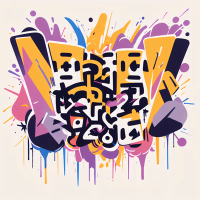 Graffiti Lettering Splatter Abstract QR Code for Apparel — image 1