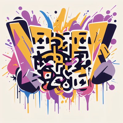 Graffiti Lettering Splatter Abstract QR Code for Apparel