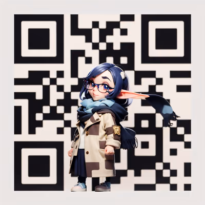 Девочка-эльф чиби в 3D аниме-стиле: QR-код для стикеров — изображение 1