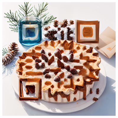 Holiday Pie Watercolor QR Code for Greeting Cards — image 1
