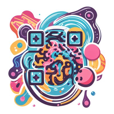 Colorful Abstract Blob Vector Pattern QR Code for Stickers