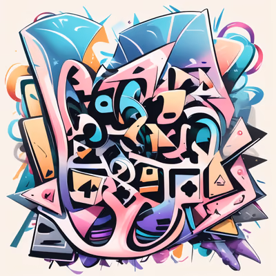 Pastel Wildstyle Graffiti Lettering QR Code for Stickers — image 1