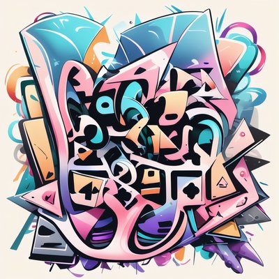 Pastel Wildstyle Graffiti Lettering QR Code for Stickers