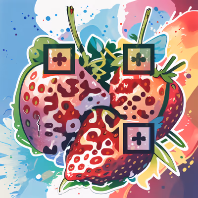 Strawberry Vector Sticker QR Code for Stickers — image 1