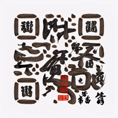 Oracle Bone Script Sumi-e QR Code Art — image 1